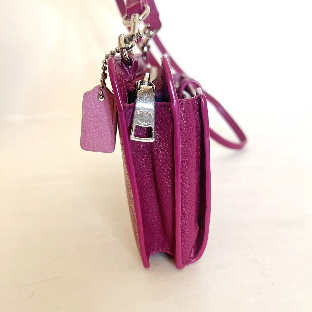 Coach Noa Pop Up Crossbody Bag Berry Maroon Messenger Bag Purse Wallet - Picture 4 of 13